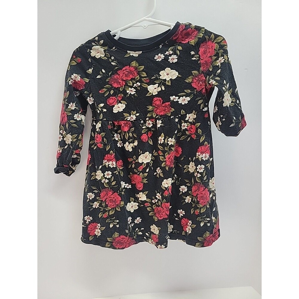 Old‎ Navy Baby Girl Long Sleeve Floral Dress  Gathered at Waist Size 2T